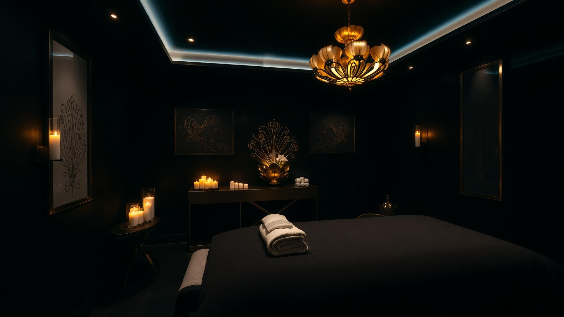 Private candle-lit therapy room at Lilac Luxury Spa Kompally